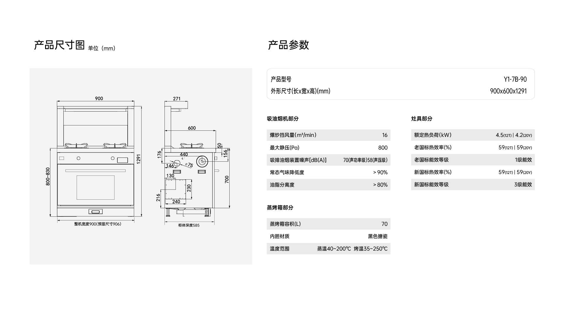 帅丰悦己Y1蒸烤一体集成灶