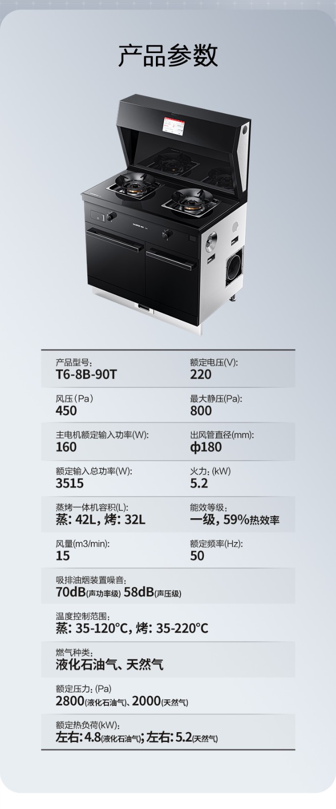 帅丰T6蒸烤同步集成灶