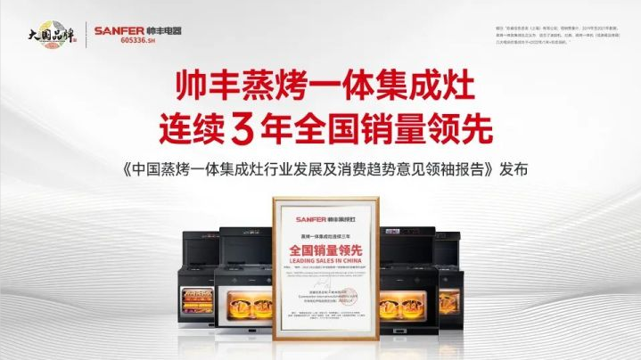 以领袖之姿引行业前行，集成灶品牌帅丰电器连续3年全国销量领先