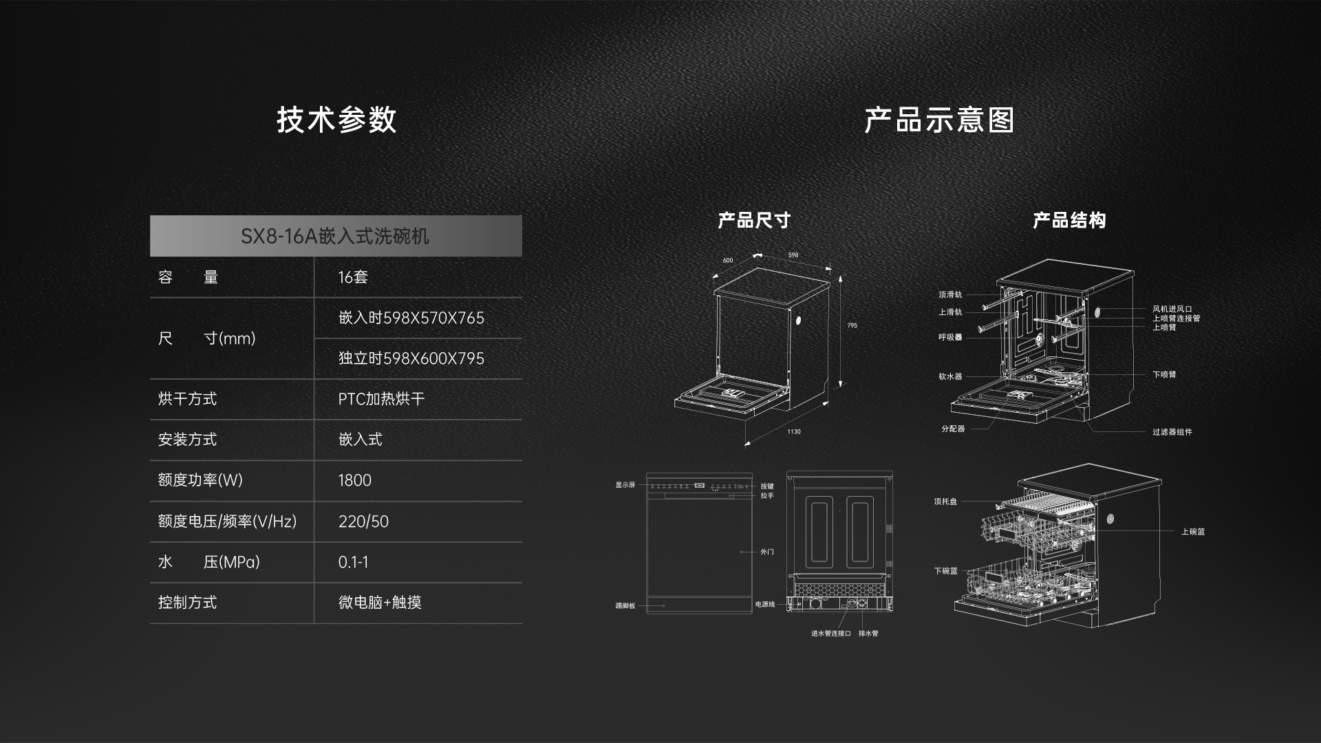 SX8-16A嵌入式洗碗机