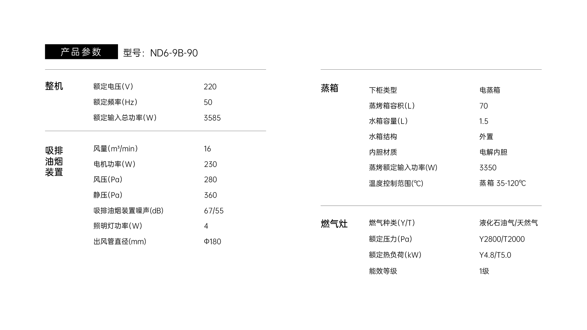 帅丰ND6蒸箱款集成灶