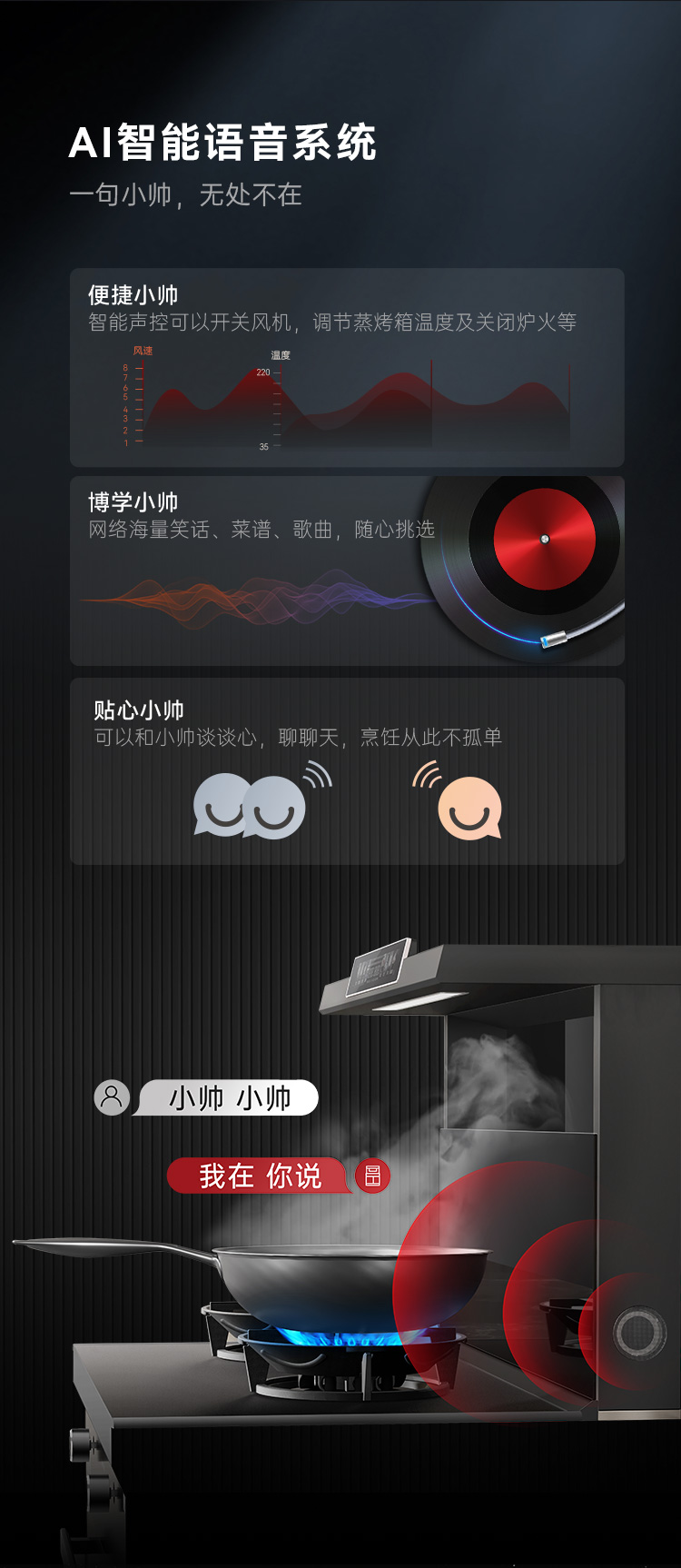 帅丰天机3蒸烤独立（黑）集成灶