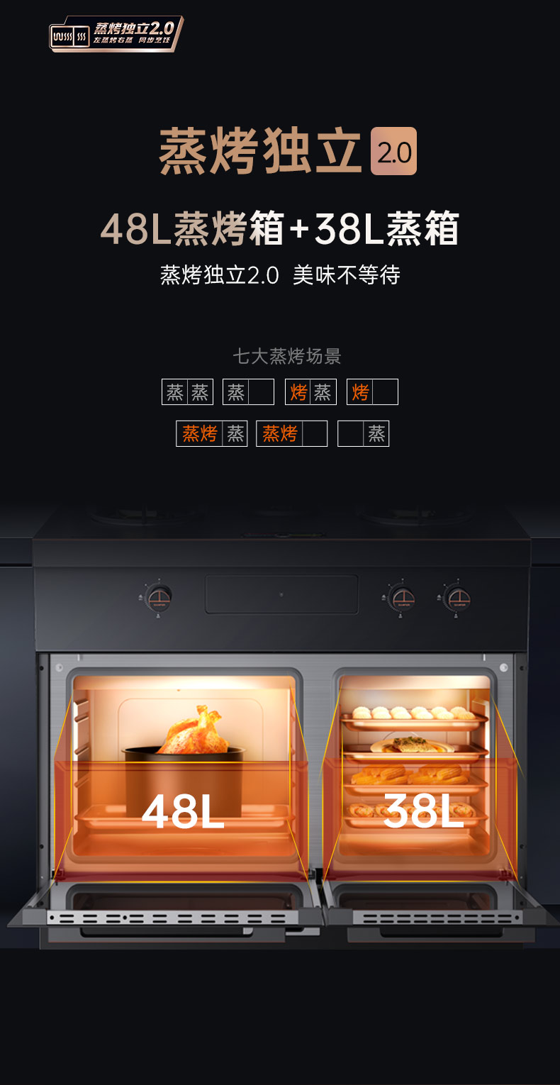 帅丰星辰X1双子星蒸烤独立(90Pro)集成灶