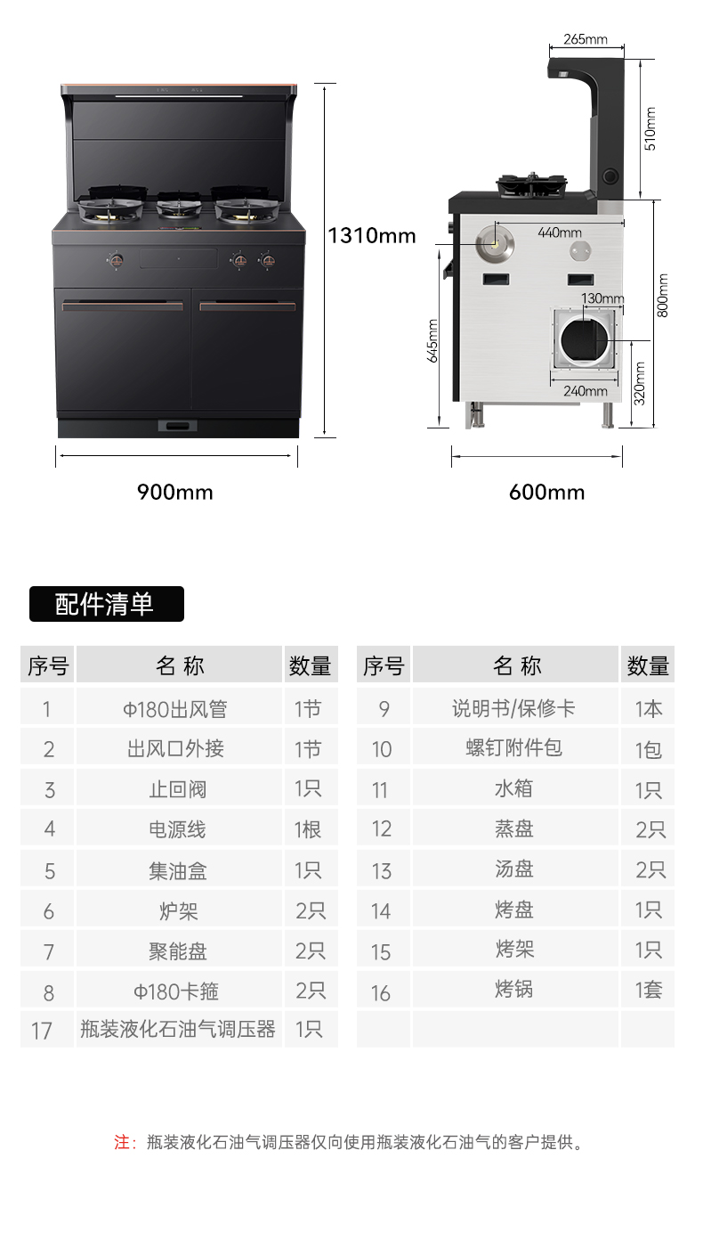 帅丰星辰X1双子星蒸烤独立(90Pro)集成灶