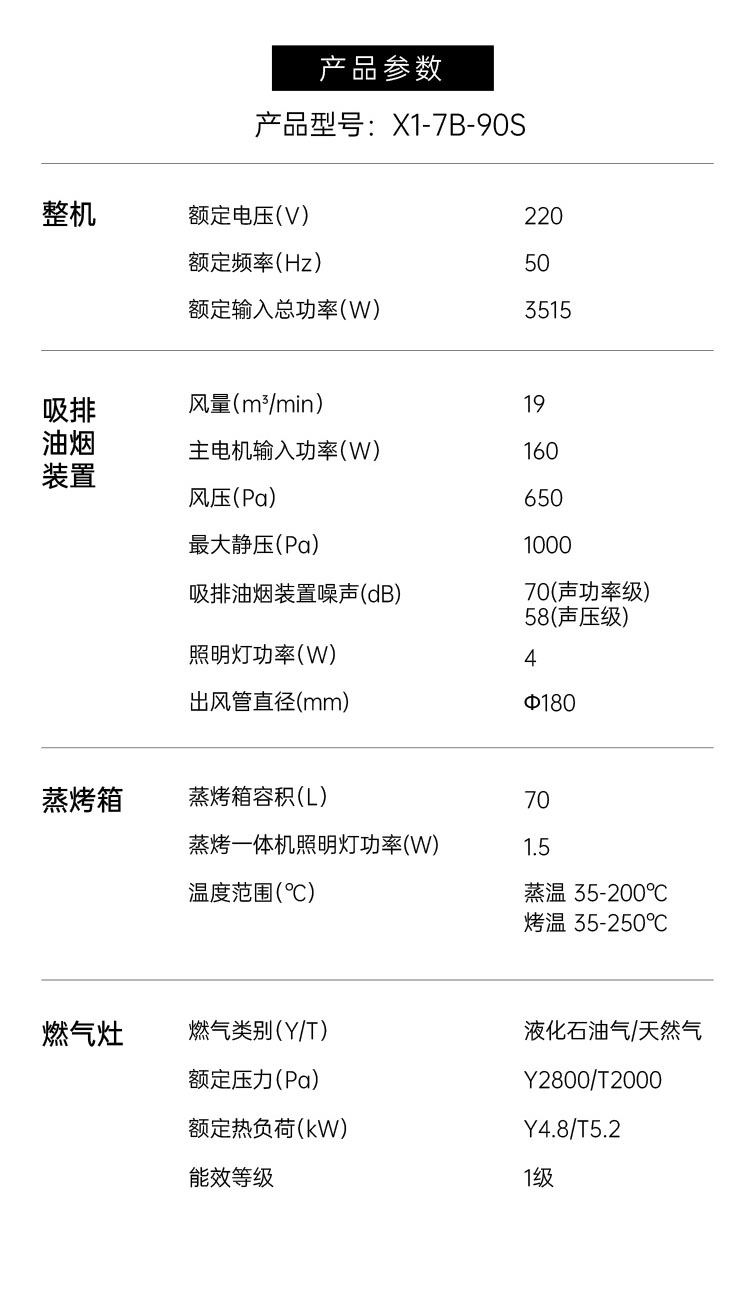 帅丰星辰X1双子星蒸烤一体(90S)集成灶
