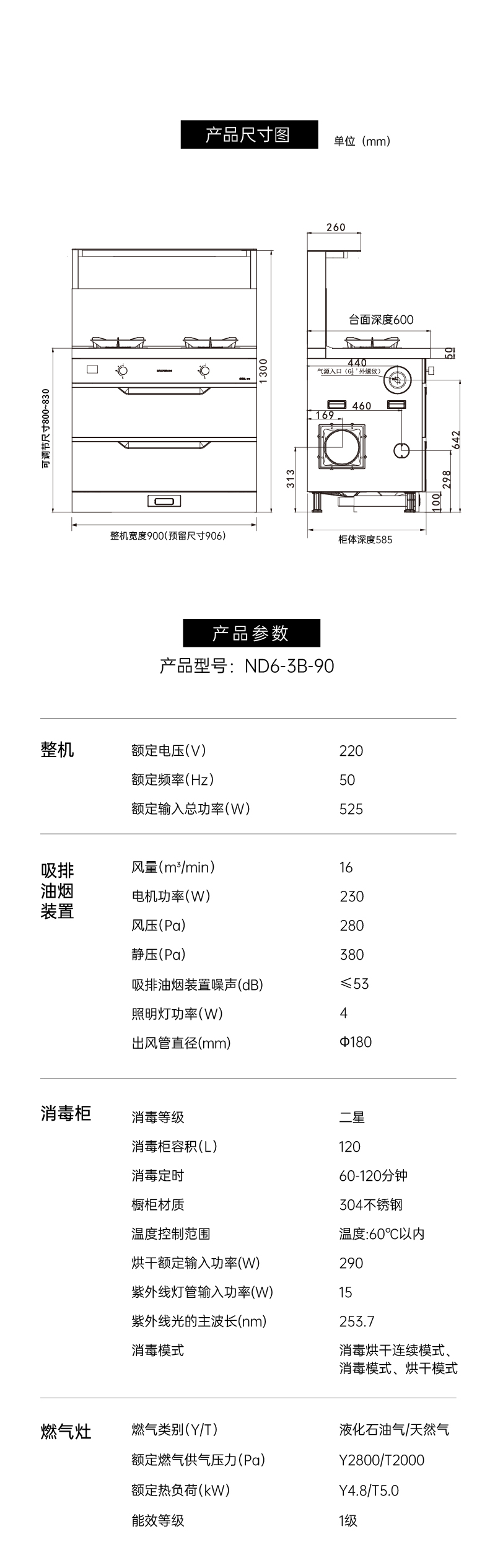 帅丰ND6消毒柜款集成灶