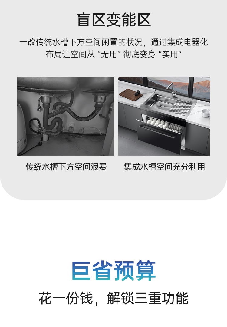 帅丰W15消毒柜集成水槽