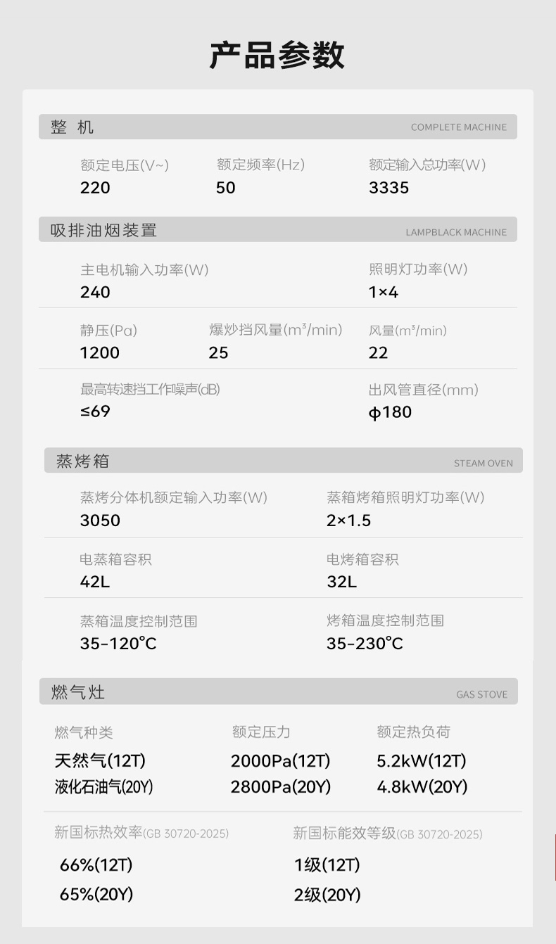 帅丰天机3蒸烤独立（白）集成灶