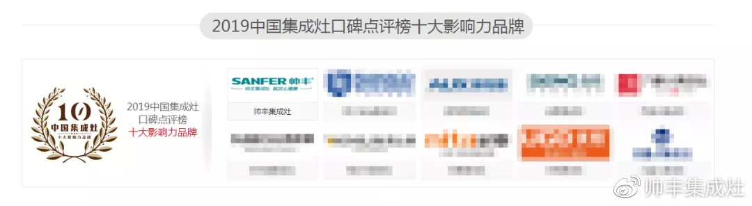 2019年多次上榜十大品牌，帅丰引领行业风向标